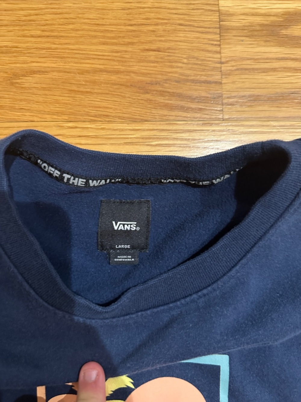 Vans Navy Crewneck with Palm Sunset Patch - Picture 2 of 2